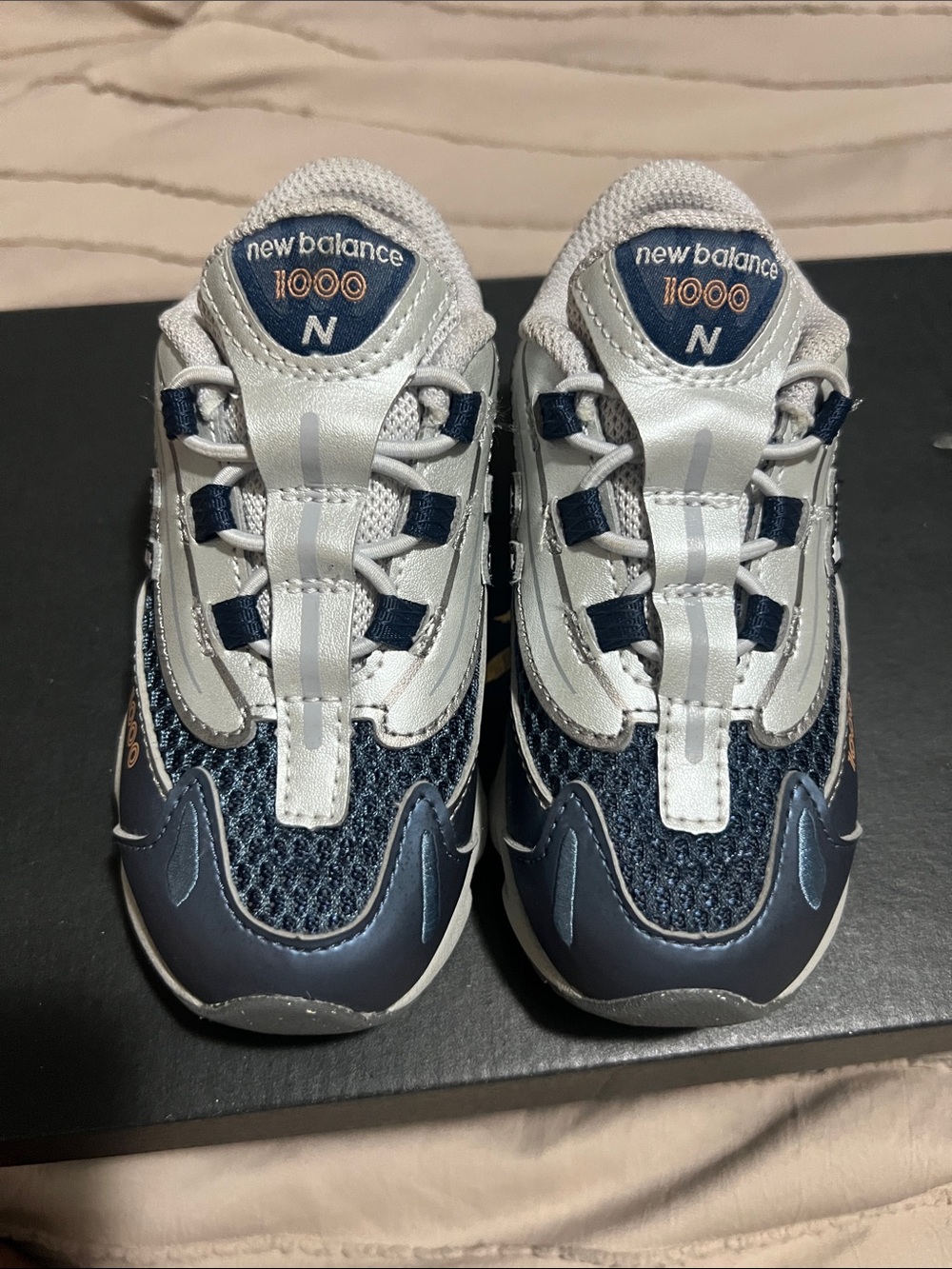 New Balance Kids Navy and Silver 1000 Sneakers